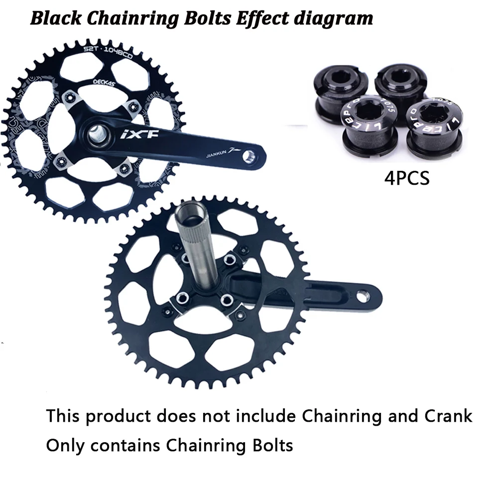Litepro MTB Bike Chainring Bolts Double/Triple Speed Disc Single Chainwheel Screws Gold/Sliver/Purple/Blue/Red/Black/Green Bike Chainring Bike Crank Bolt Bicycle Chainring Bolt Bicycle Parts