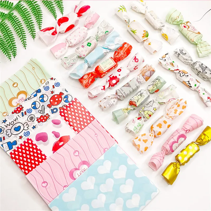 100 Teile/los DIY Handgemachte Neue Stil Dicken Xmas Party Geschenk Nougat Süßigkeiten Verpackung Öl Papier Milch Candy Taffy Wr