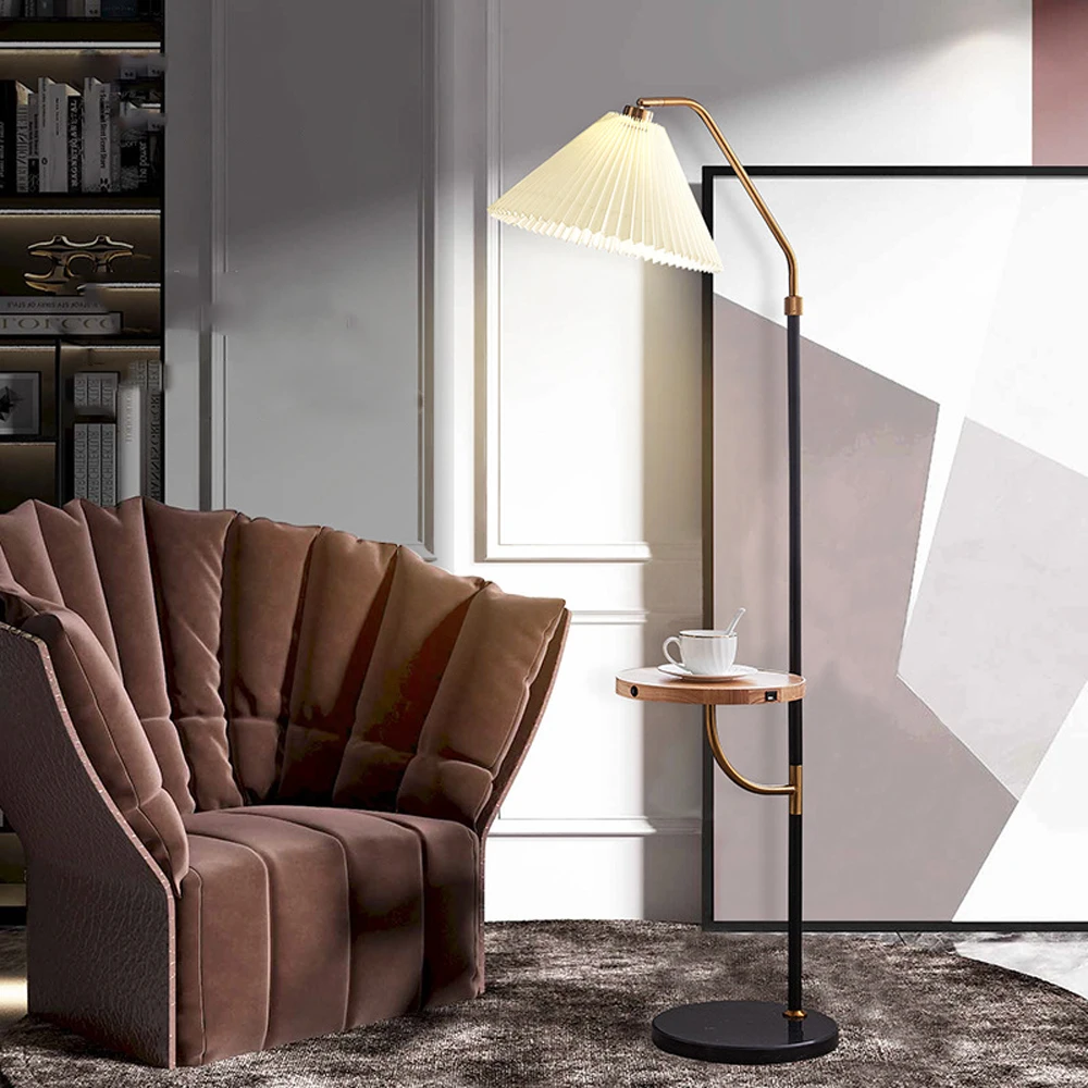 

Nordic Modern Bedroom Bedside Lamp Wireless Charging Floor Lamp E27 220V Coffee Table Floor Lamp Living Room Hotel Room