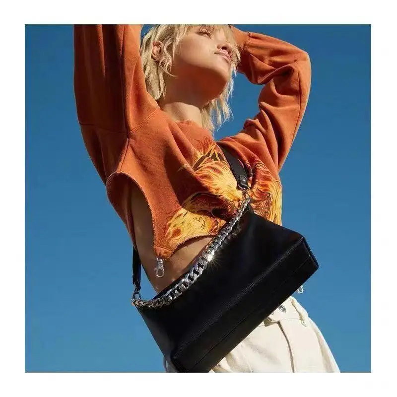 

New French simple niche armpit bag fashionable and versatile portable chain bag high-quality textured shoulder crossbody bag