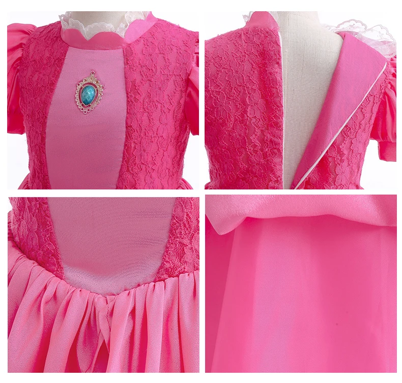 Peach Princess Dress For Girl Children Stage Performance Clothes Kids Carnival Birthday Party Revelry Festival Cosplay Costume