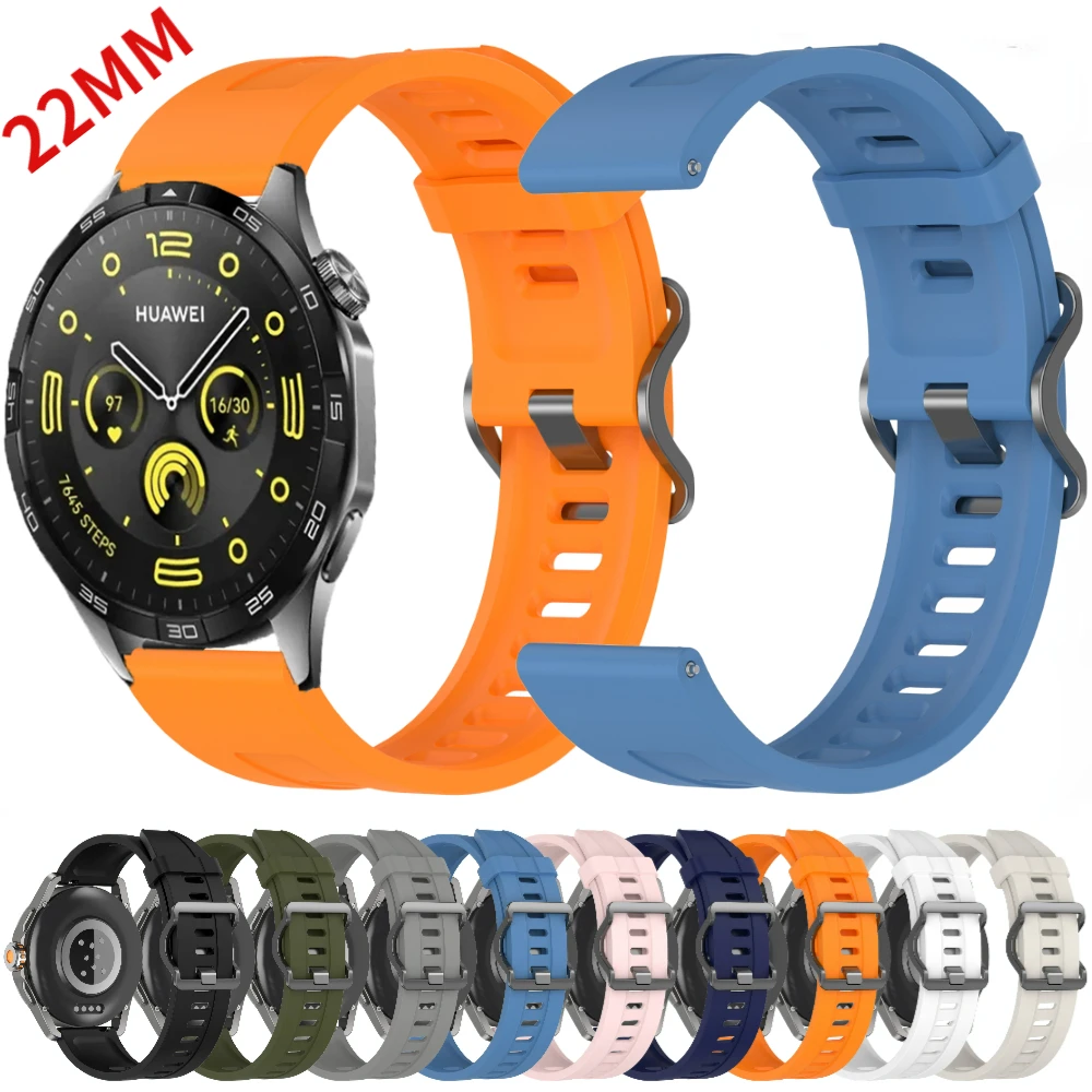 Silicone Sport Wrist Strap - 22mm Universal Watch Band Bracelet