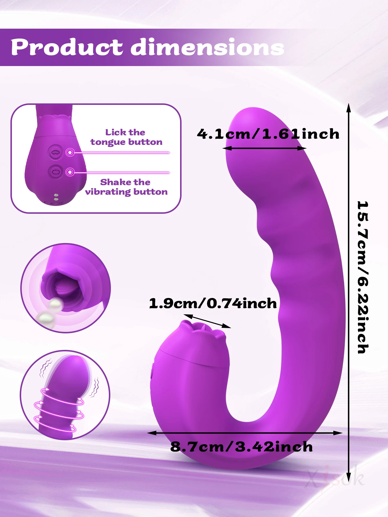 Tongue Licking Rotating Dildo Vibrator for Women Clitoral Stimulator Vaginal Massager G-Spot Vibrator Wand Female Adult Sex Toys