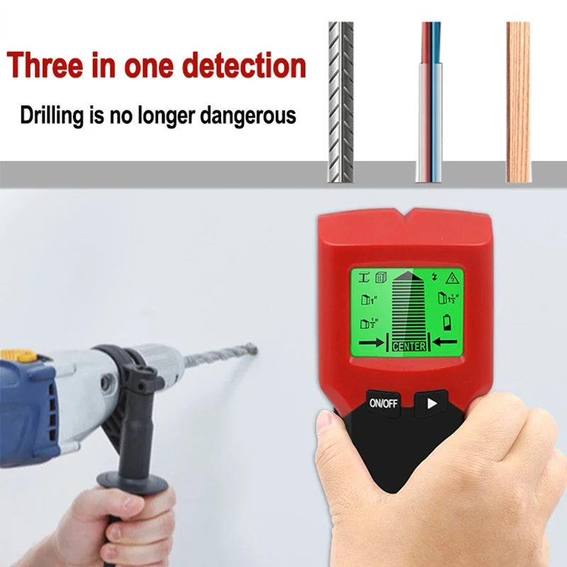 Handheld Stud Wall Detector Metal Wire Wood Stem Center Position