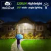 Solar Lights Outdoor with 3 Modes Motion Sensor Super Bright Wall Lamp IP65 Waterproof Street Light for Garden Yard Path Garage 6