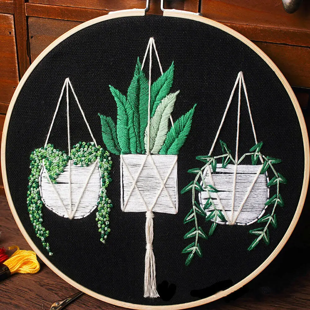 Floral Embroidery Craft Kit - Punch Needle & Cross Stitch Set