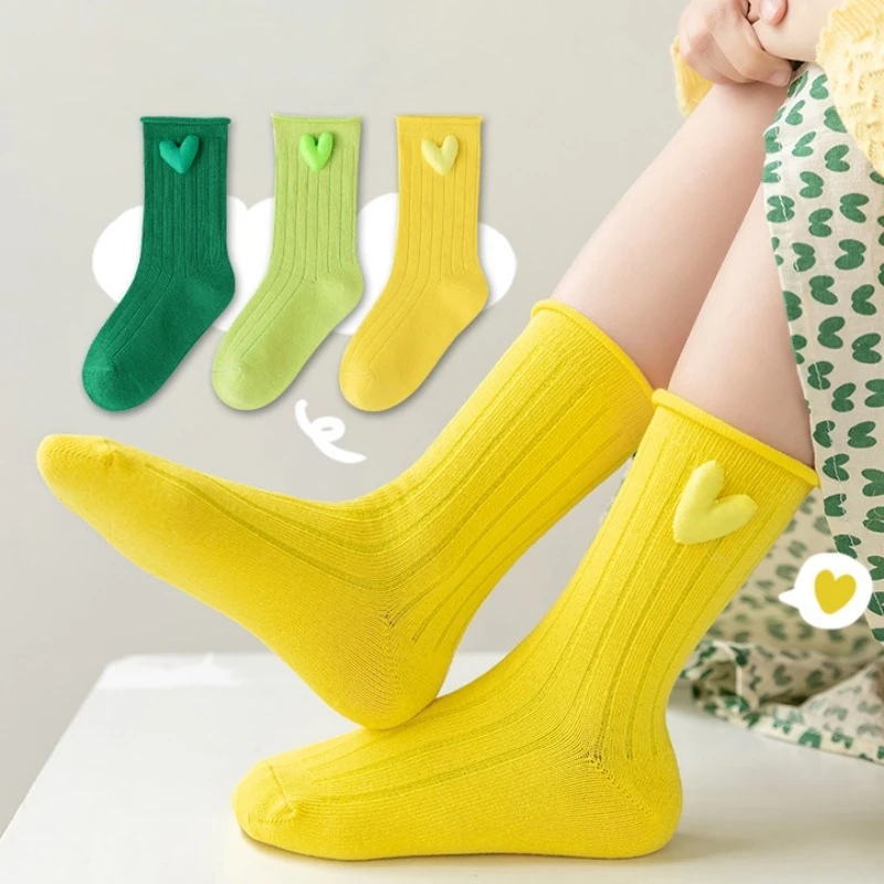 

3 Pairs Children Long Socks Boys Girls Spring Autumn Winter Striped Socks Baby Kids School Student Uniform Socks Sport Clothes