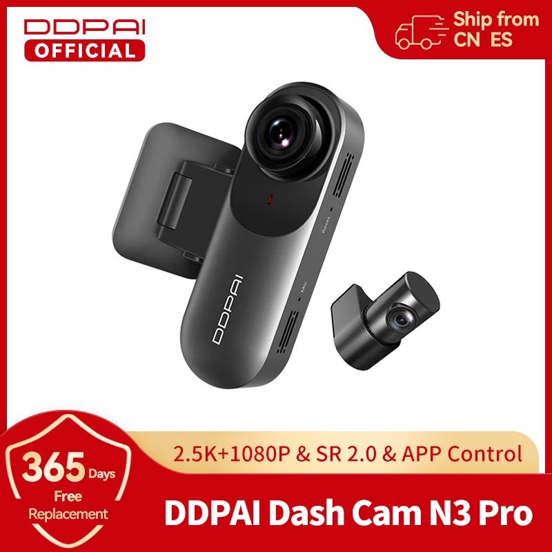 DDPAI Dash Camera Mola N3 Pro Car Cam Front and Rear Car Recorder