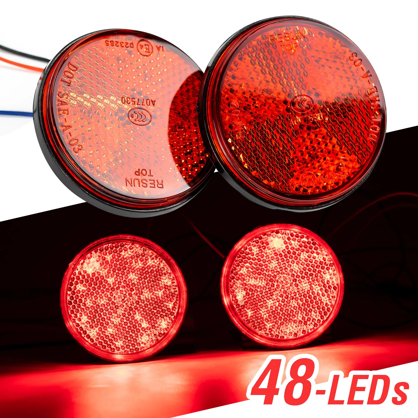 Feu De Stop Led 2x12v, Feu Arrière Rond De Conduite, Réflecteur Rouge,  Signal De Moto Tout-terrain, Accessoires Pour Voiture - Moto Signal Lampe -  AliExpress