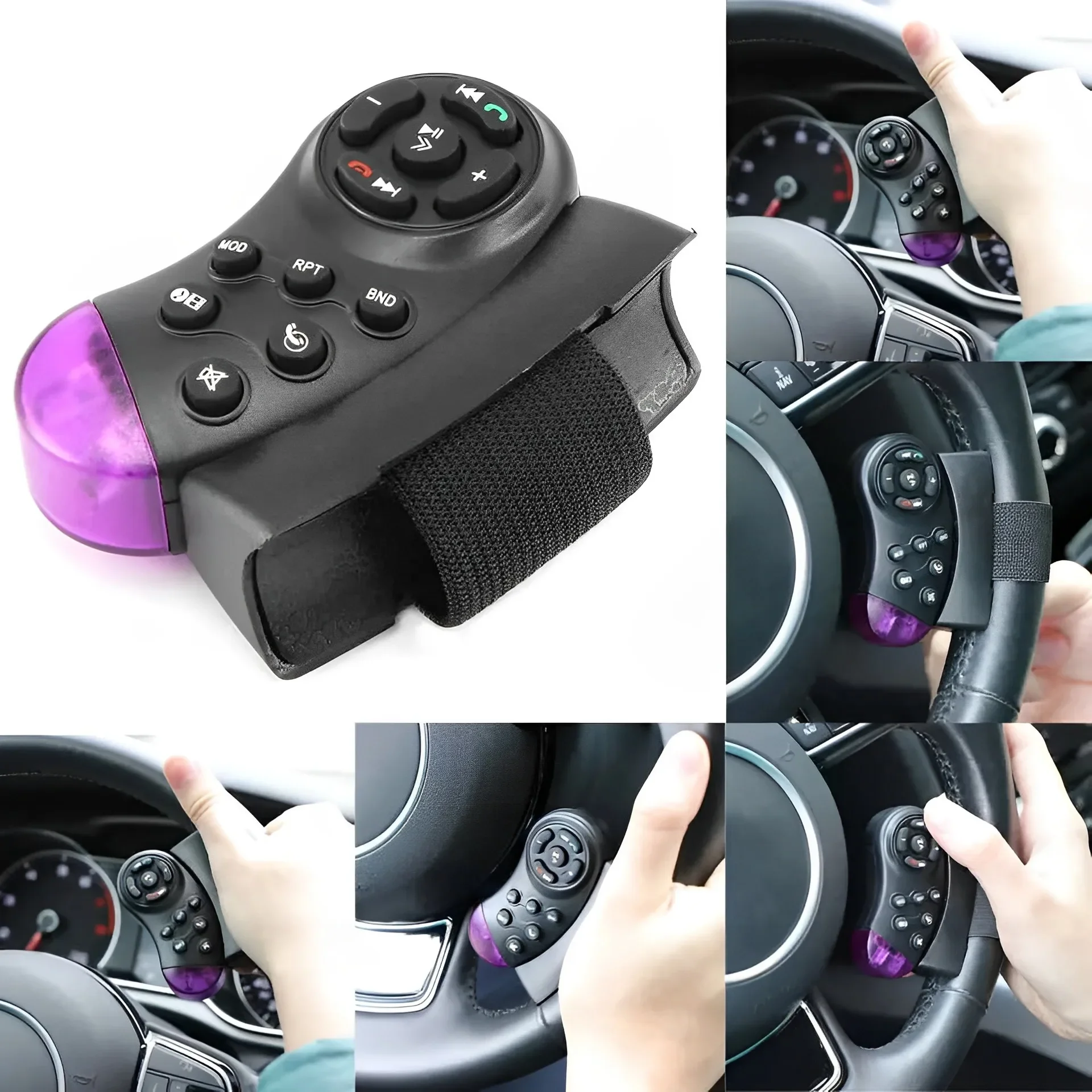 Universal Steering Wheel Button Remote Control Key Portable for Car ...