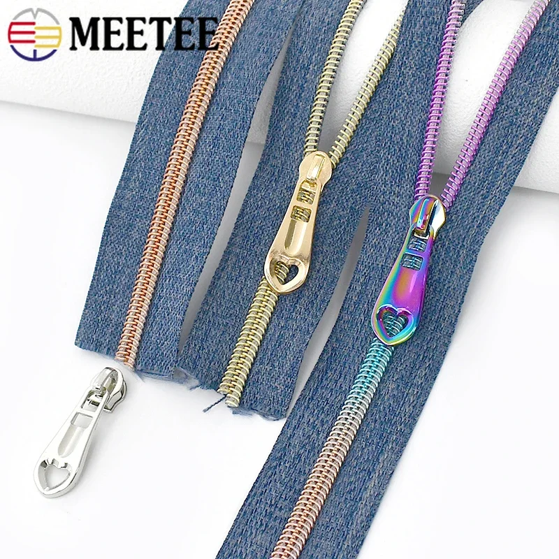 1-5미터 5    바느질 가방 용 지퍼 테이프 나일론 지퍼 슬라이더 플라스틱 우편 당겨 교체 지퍼 헤드 수리 키트 DIY 액세서리