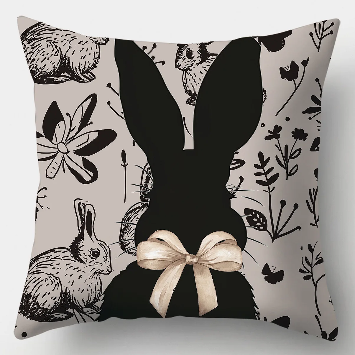Easter Cartoon Printed Bunny Egg Pillowcase Home Sofa Cushion Cover Bedroom Bedside Pillow Cover 3