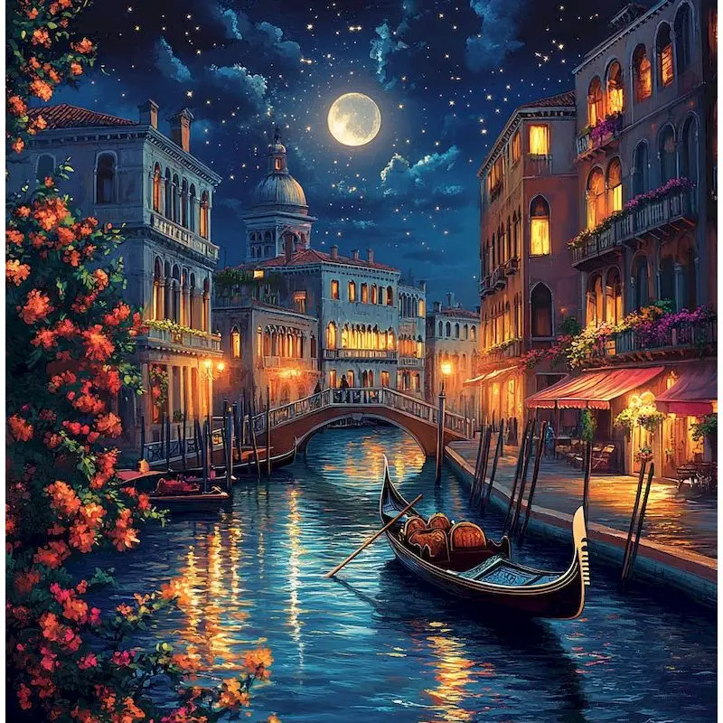 Photo 5D DIY Diamond Embroidery Boat Kits Painting Landscape Picture Rhinestones Handmade Wall Art Gift