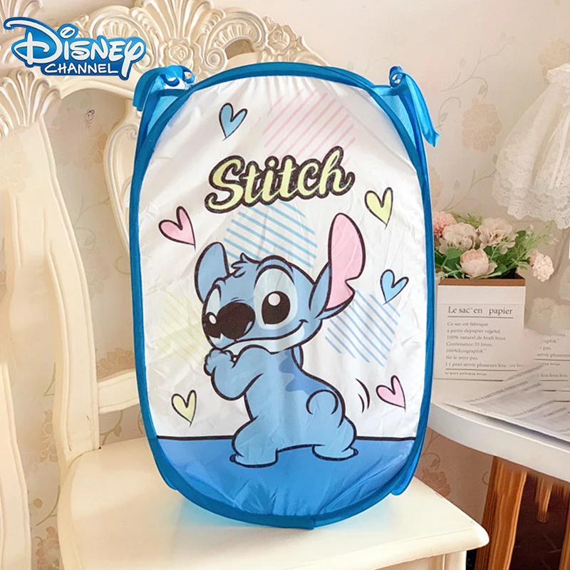 Cesta de almacenamiento plegable de Disney Stitch, cesta de ropa sucia portátil, regalos