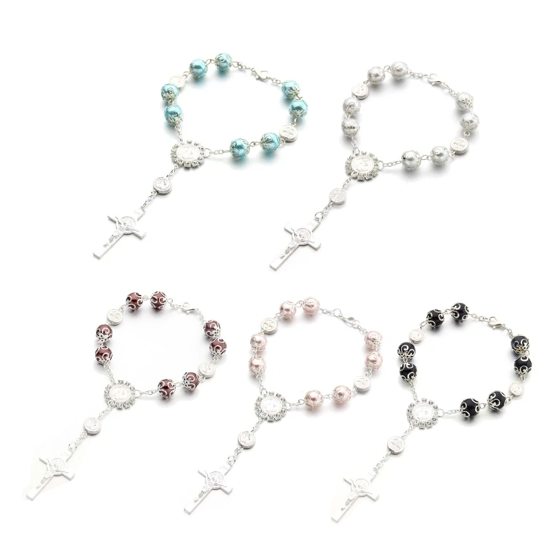 Finger Baptism Rosaries Beads Faux Pearls For Baptism Christening baptism rosary beads