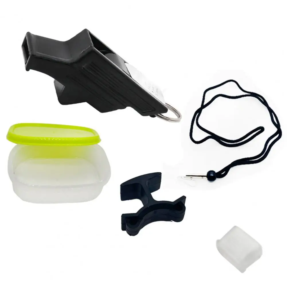 Sports Whistle ABS Black Color Professional Soccer Referee Whistle High Decibel Durable Reusable Safety Hiking 1 Set