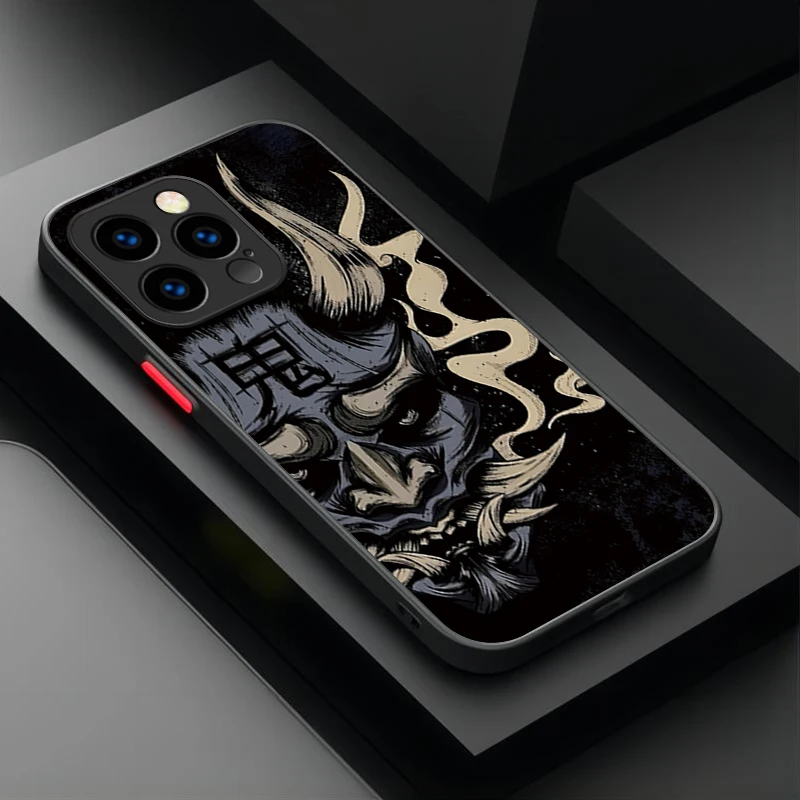 Ghost Face Samurai Shockproof Bumper Case - Japan-Inspired Design