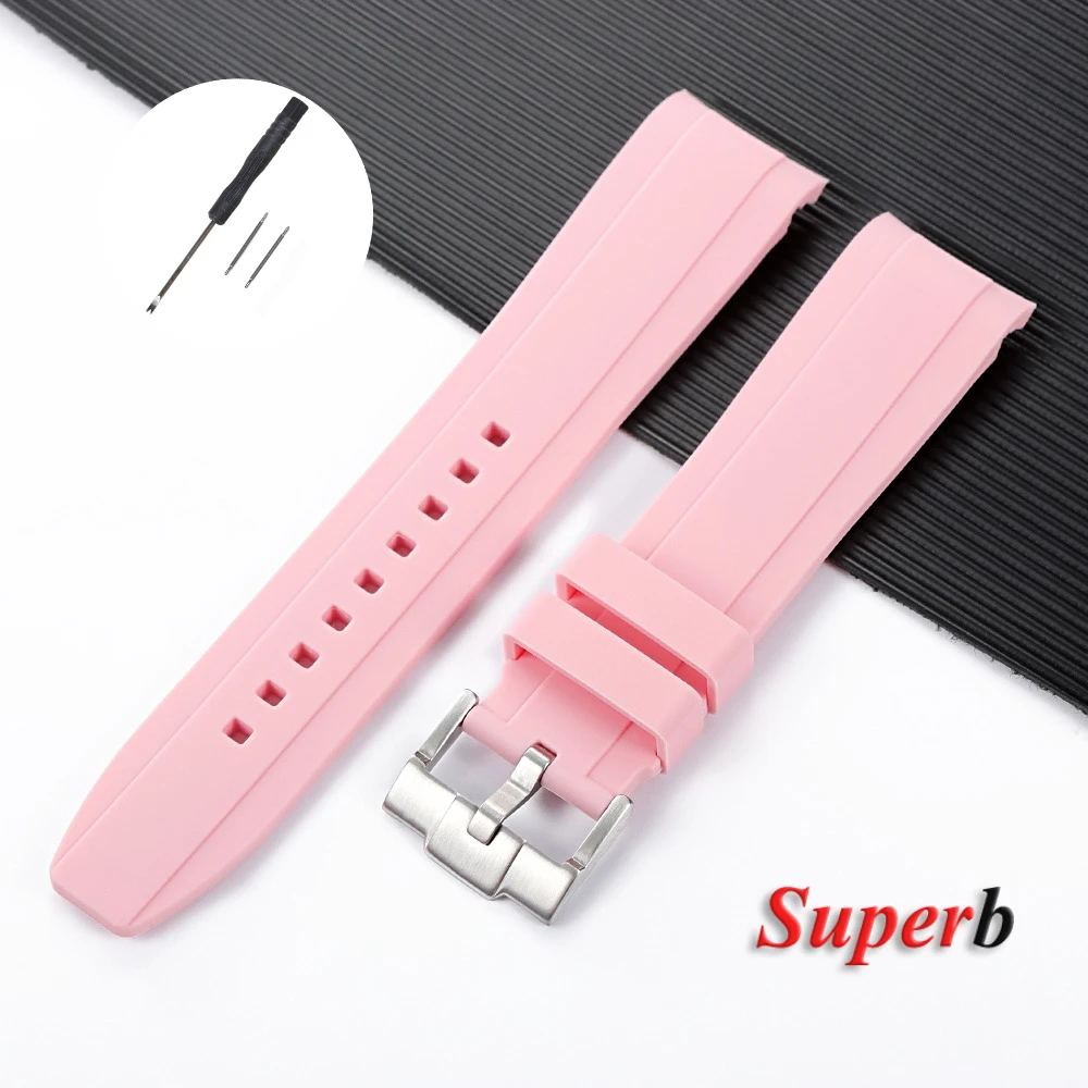 Curved End Soft Silicone Waterproof Sport Wristband
