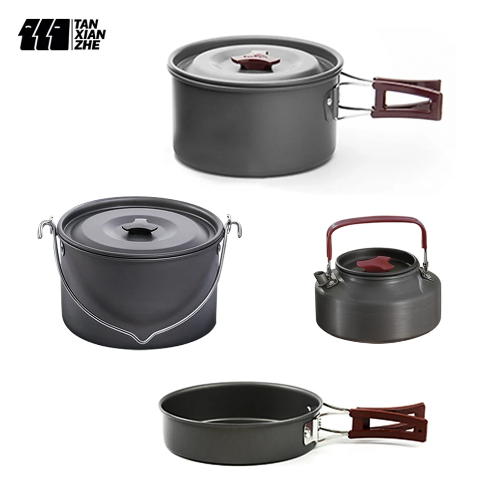 TANXIANZHE Camping Cookware Kit Outdoor Aluminum Cooking Set Water