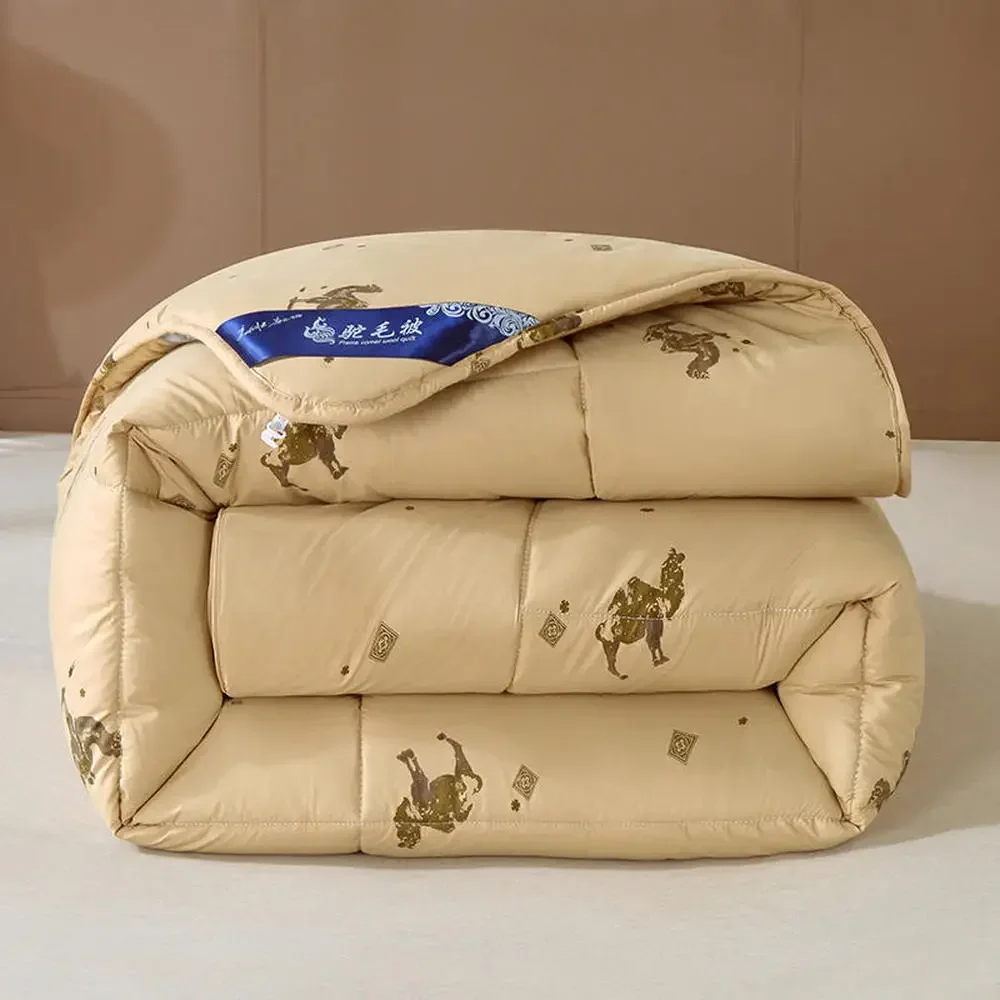 Svetanya Quilted Blanket Winter Quilt 100% Camel Hair Filler Single Double Queen King Size bed comforter