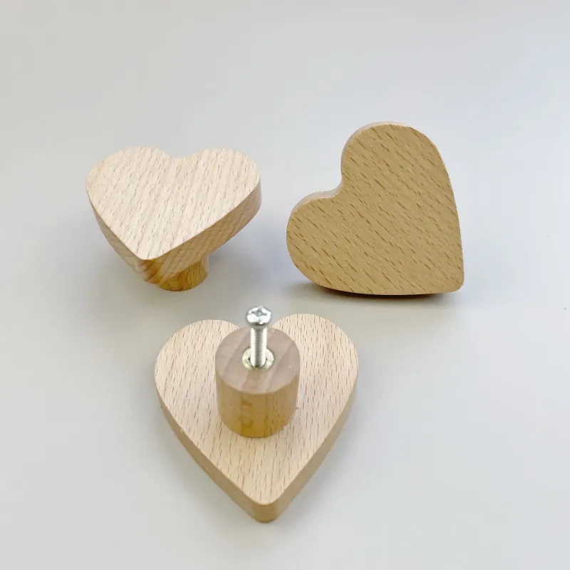 Mooie Houten Hartvorm Handgrepen Voor Kasten En Kasten Kinderkamer Kasten Deur Trekt Decoratie Meubelen Hardware