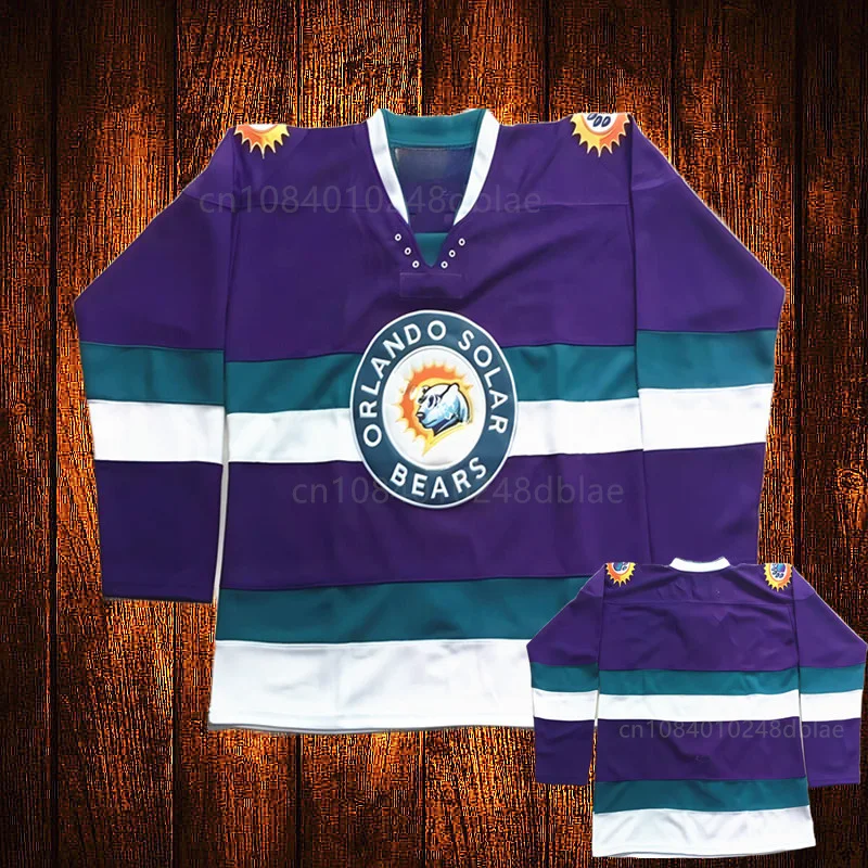 Vintage Orlando Solar Bears Embroidery Stitched ice Hockey Jersey Youth Kids Adult Any Size And name