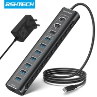 RSHTECH 60W USB Hub 11 Ports Type C Hubs with 10Gbps USB Data Port PD 20W Aluminum USB Splitter for Macbook Laptop PC Computer 1