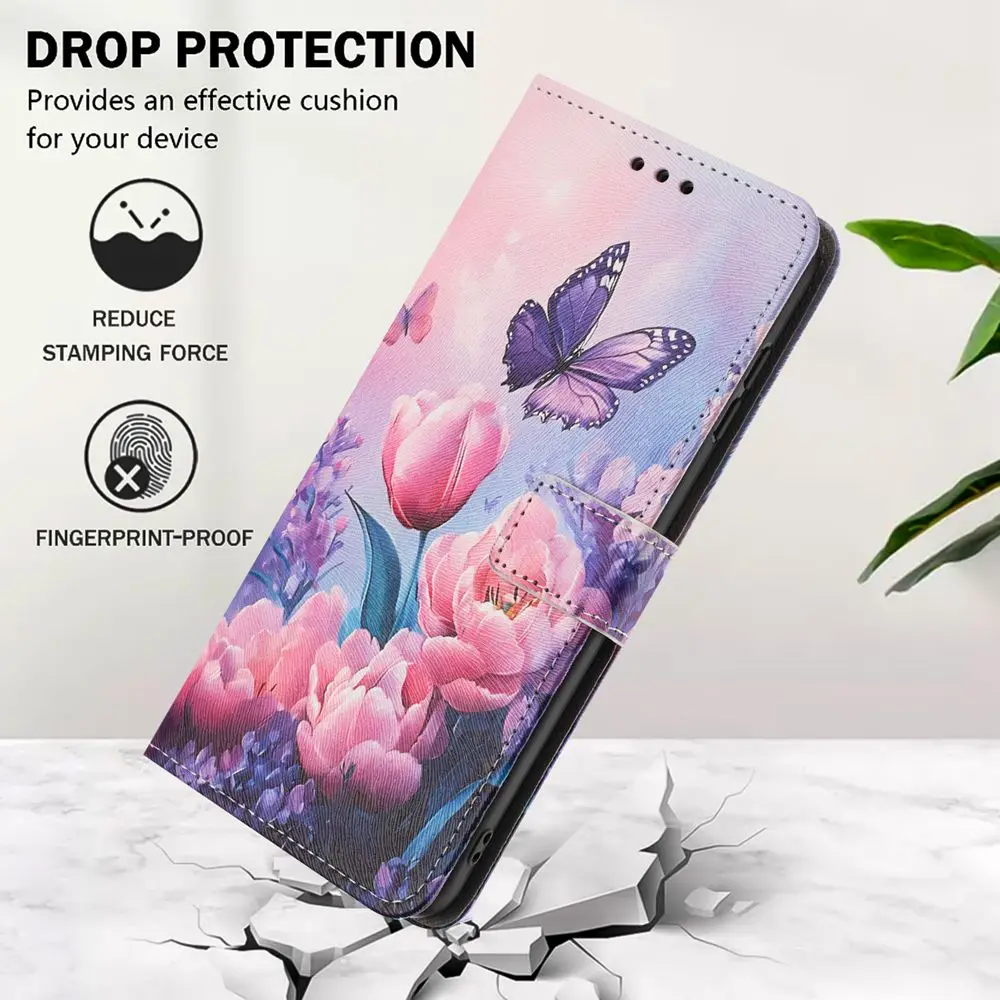 Butterfly Leather Flip Phone Case - Elegant and Durable Back Cover Design