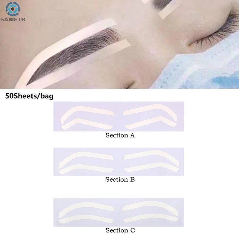 Disposable Eyebrow Design Stencil 50Pc Eyebrow Tint Airbrush Auxiliary Sticker For Brows Shaping With Single Eyebrowstype Option makeup tools,eyebrow stencil tool,eye makeup tools