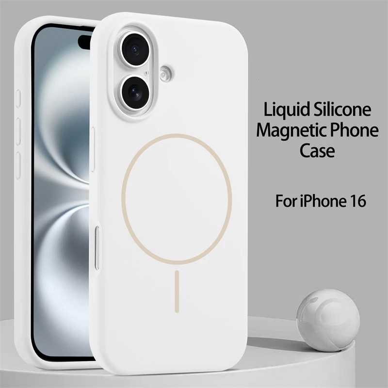 Luxury Liquid Silicone Magnetic Wireless Charging Phone Case