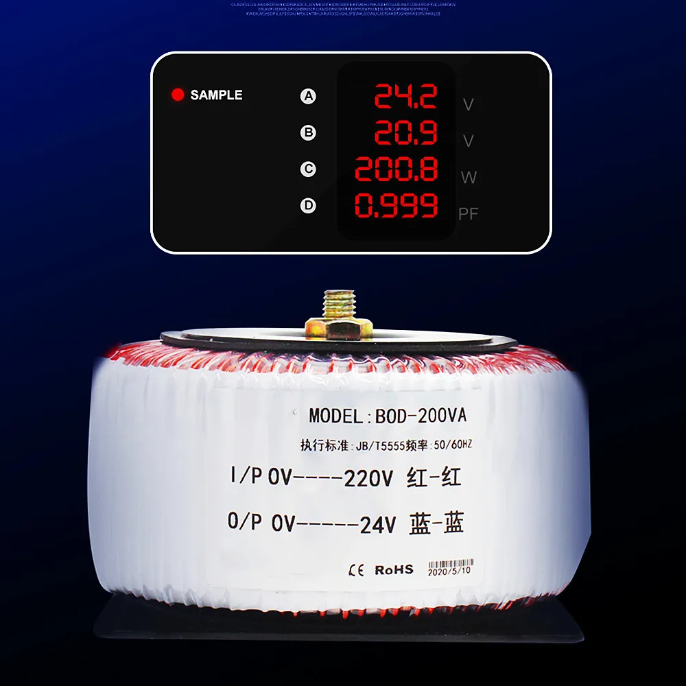 36V 48V saída monofásico transformador toroidal para