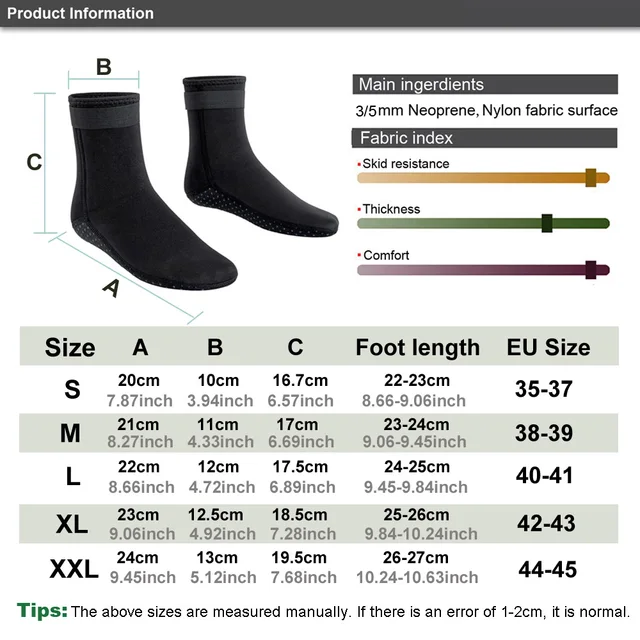 3mm&5mm Neoprene Diving Socks Non-slip Adult Warm Patchwork Elasticity Wetsuit Shoes Diving Surfing Boots Swimming Snorkeling 6
