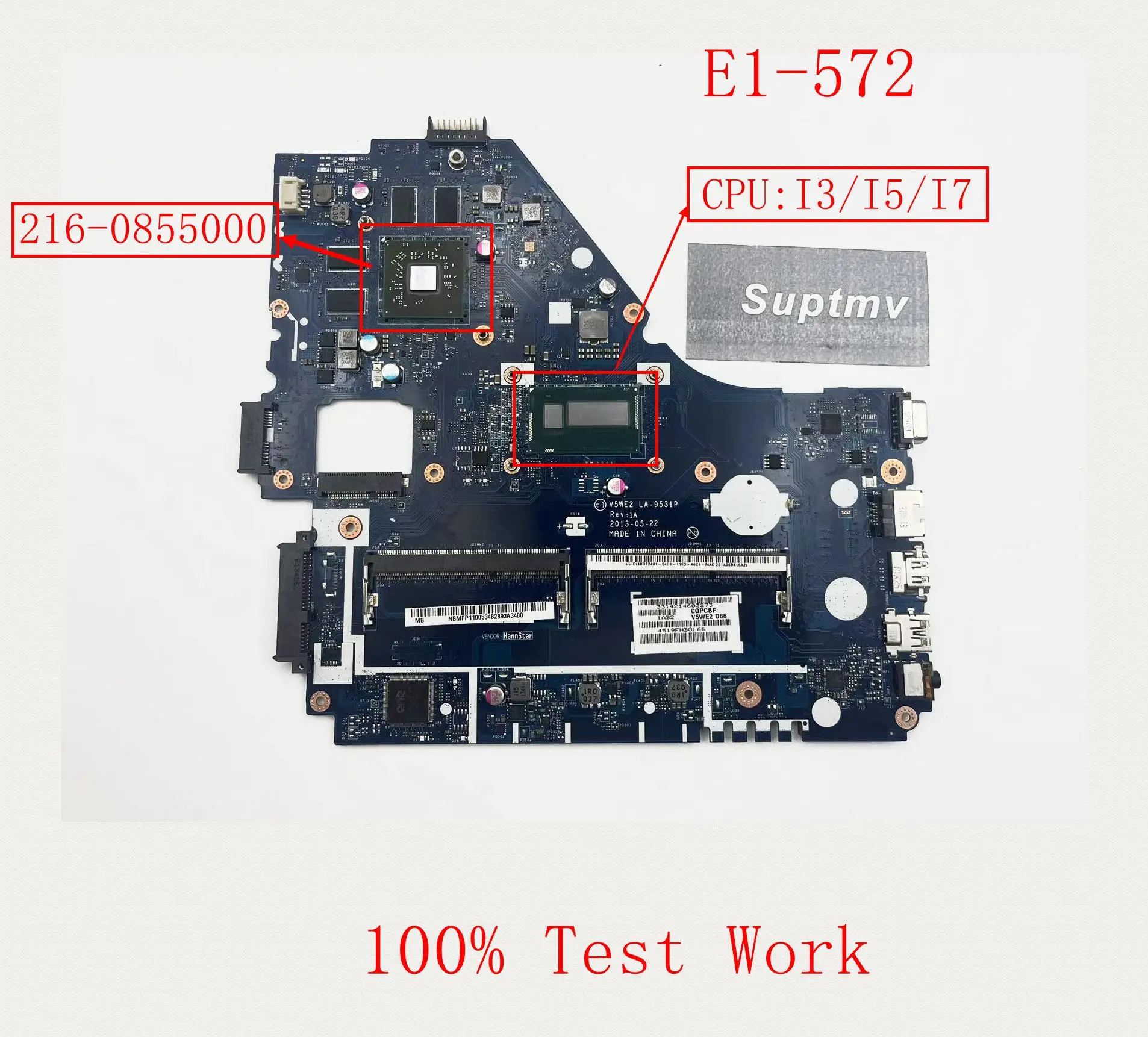 

Notebook Motherboard is Suitable for the Acer Aspire E1-572 E1-572G E5-572G V5WE2 LA-9531P DDR3 216-0855000 Test Work