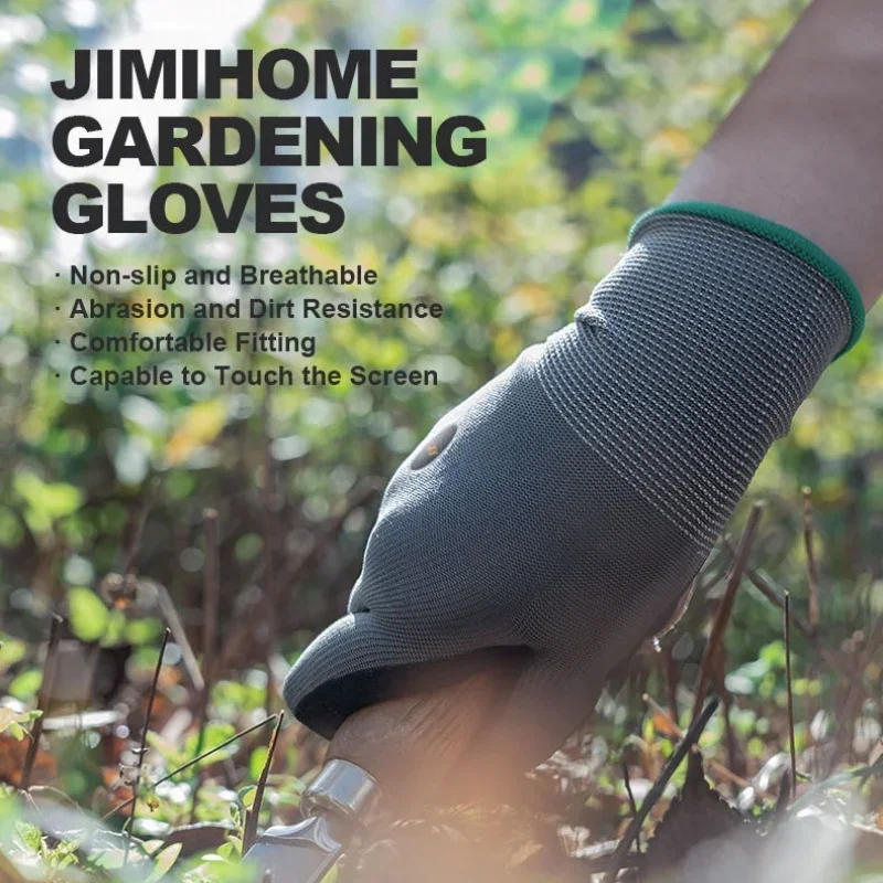 JIMIHOME Gardening Gloves Rose Pruning Proof Gloves Breathable Rubber Coated Gloves for Digging Planting Garden Tools 2