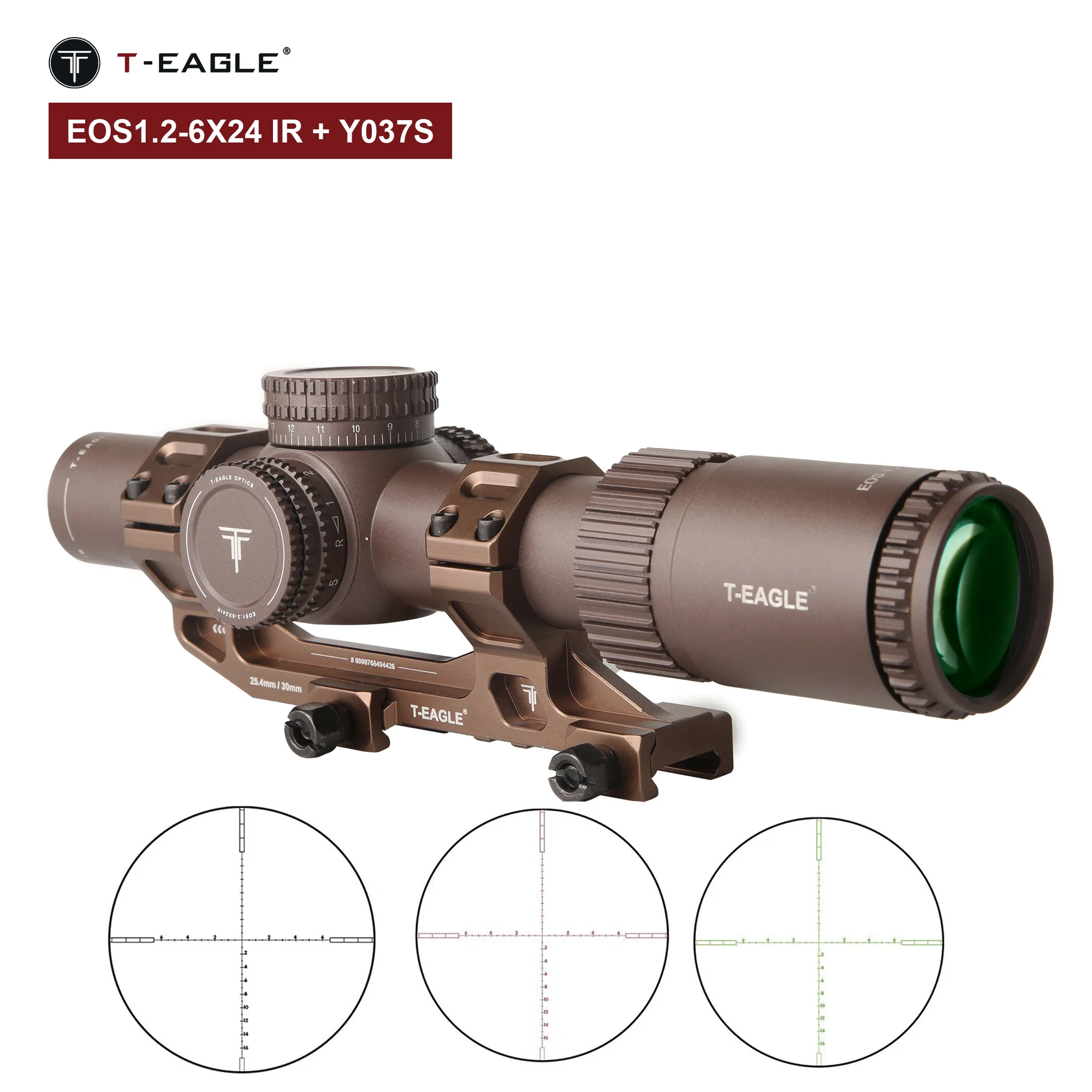 

T-EAGLE EOS 1.2-6 X24 IR Tactical Riflescope Spotting Scope for Rifle Hunting Optical Collimator Air Gun Sight Red Green Light