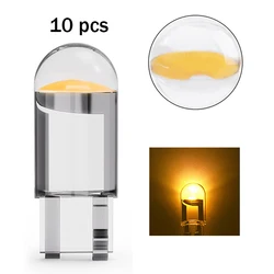 10 - Piece LED T10 Car Light Set - COB Glass, 6000K White, License Plate & Dome Lamp, 12V (YELLOW)