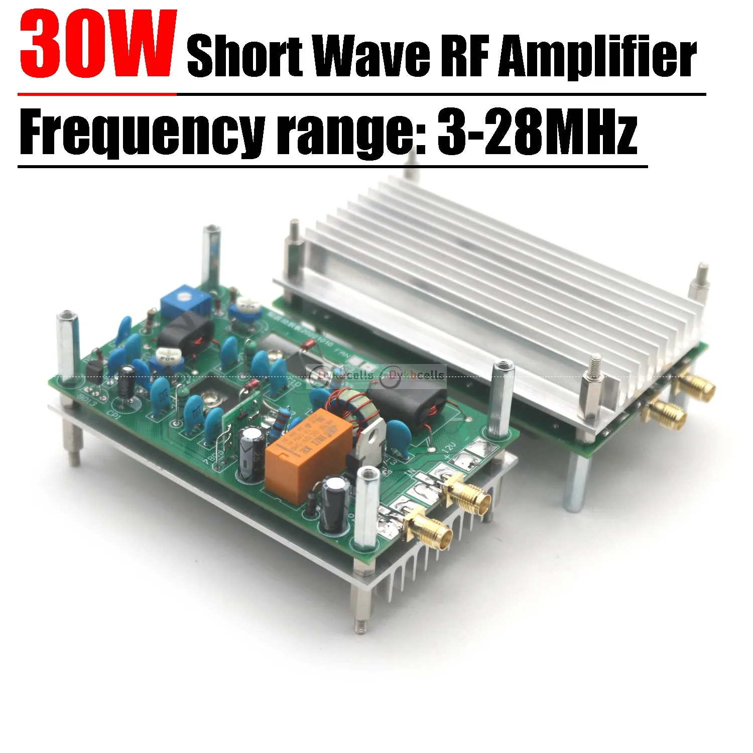 

3-28MHz 30W Short Wave RF Power Amplifier Board CW SSB Linear RF AMP High HF radio shortwave station 7MHz 13.56MHz RFID Signal