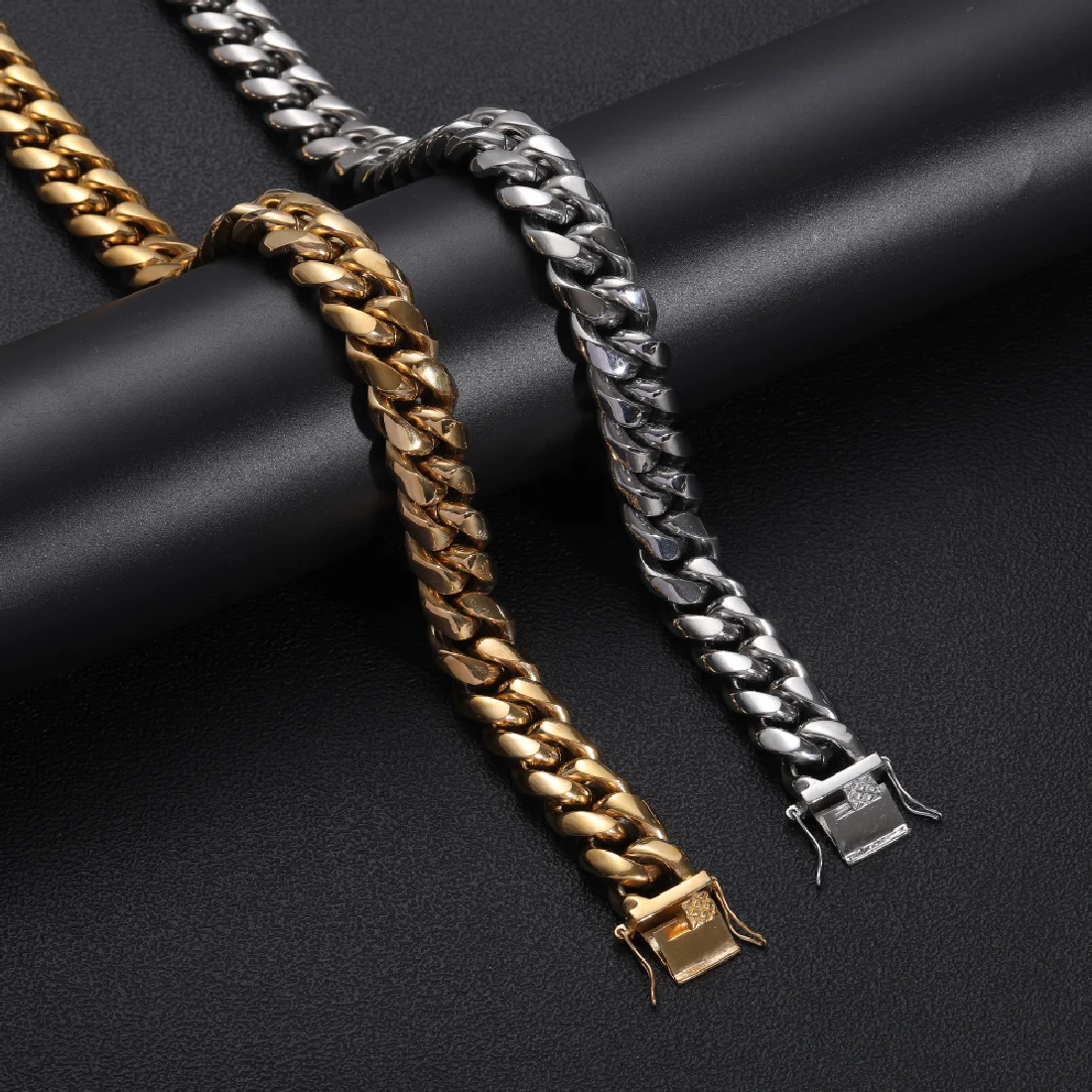 

18mm Stainless Steel cuban link chain Necklace Hip Hop Jewelry SC007