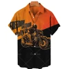 Men's Hawaiian Shirt Motorcycle 3D Printed Short Sleeve Beach Lapel Oversized Hip Hop 5