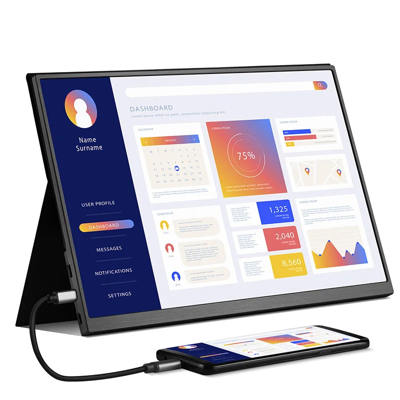hot-sale T15A 15.6 inch 1080P IPS All metal wire-drawing thin body Portable Monitor