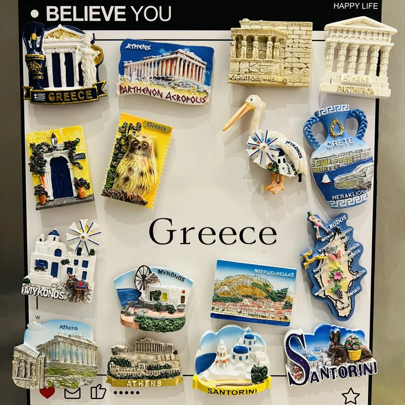 Greek Islands 3D Stereoscopic Souvenir Refrigerator Magnet