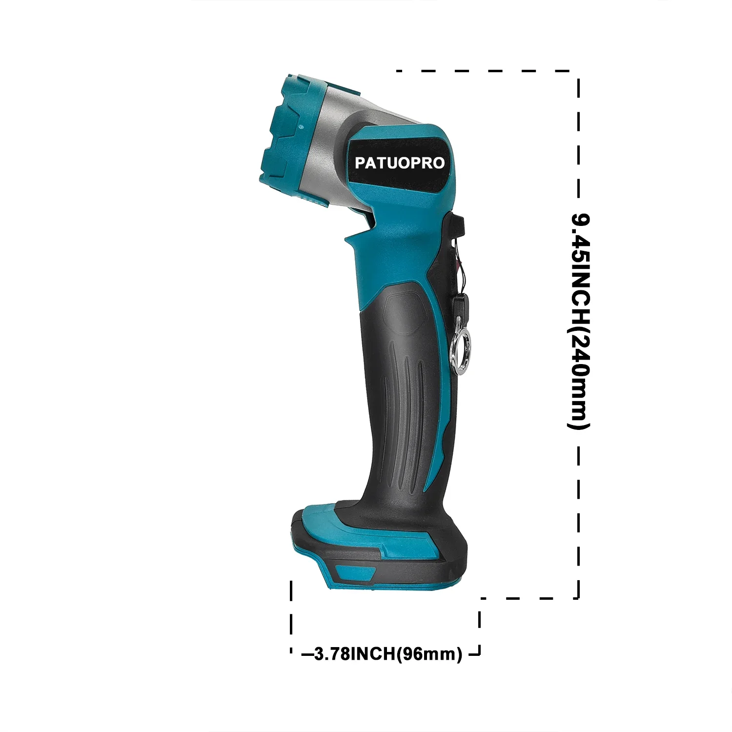 Portable Spotlight Adjustable LED Flashlight Charging Handheld Fit Makita 18V Battery(No Battery) For Outdoor Repair