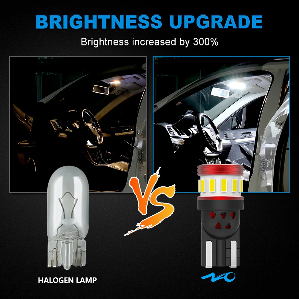 NAO W5W T10 LED  5W5 Ʈ Ʈ Ƽ  CANBUS ڵ  12V Ĩ ڵ ׸ ȣ Indincator  