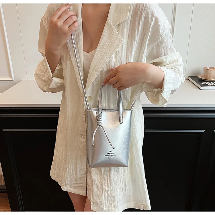 Mini PU Leather Crossbody Bag - Womens Korean Fashion Shoulder Handbag