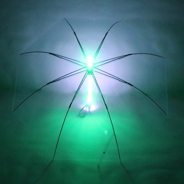 Led Közepes Bot Fényvilágító Kézi Esernyő Színes Kreatív Világos Rost Ütés - Image 4