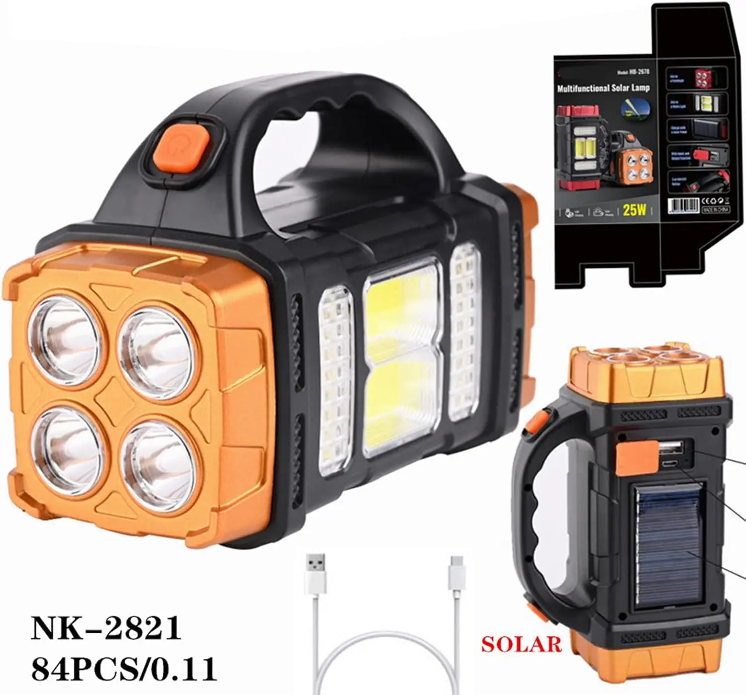 Strong Bright USb Rechargeable Flashlight High Power Electric Lamp Handheld Sear