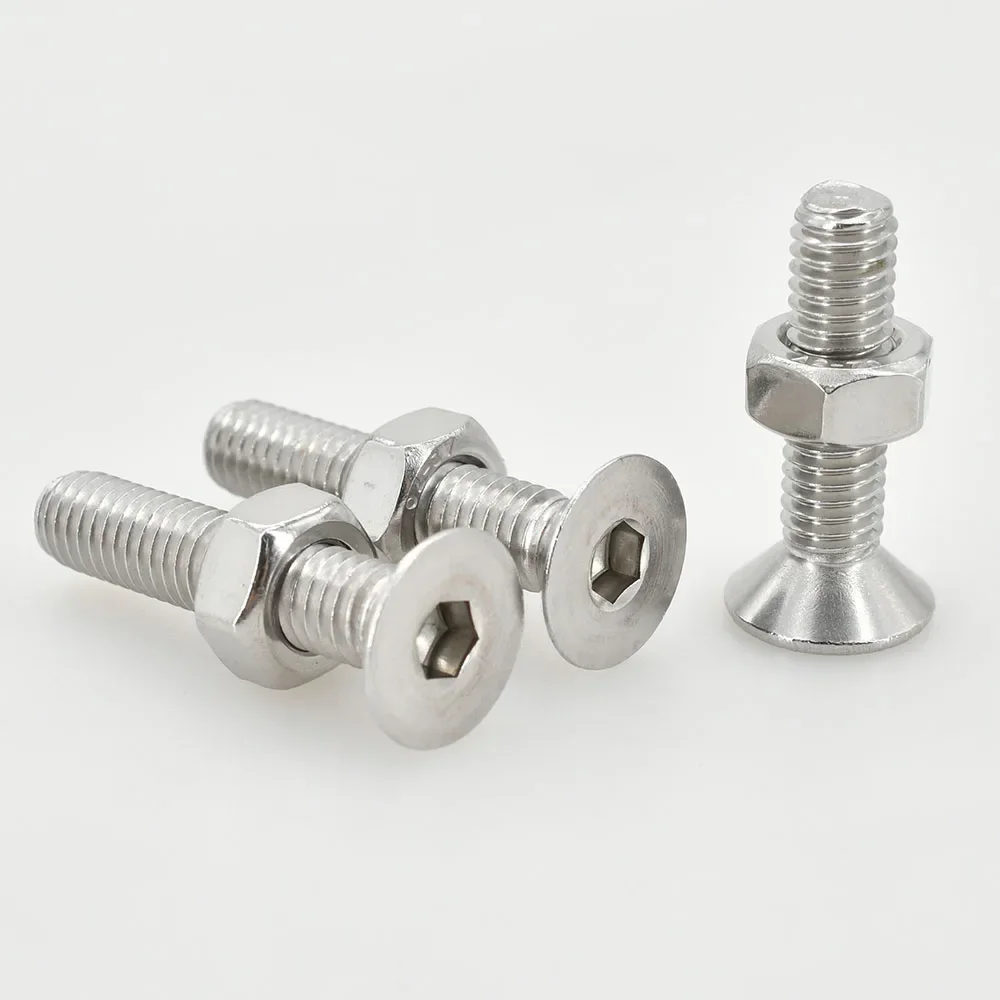 Description Picture 4 of itemCountersunk Hex Screw Nut Set M2 M3 M4 M5 M6 M8 M10 304 Stainless Steel Hexagonal Allen Bolt Motor Faring Bolt Machine Screw Nut