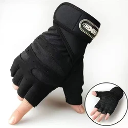 Enhanced Shock Absorbing Fitness & Cycling Half Finger Gloves - L (Black)