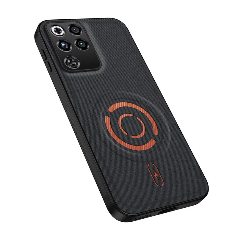 Fabric Leather Magnetic Shockproof Non-Slip Case with Full Camera Protection and Magsafe Compatibility