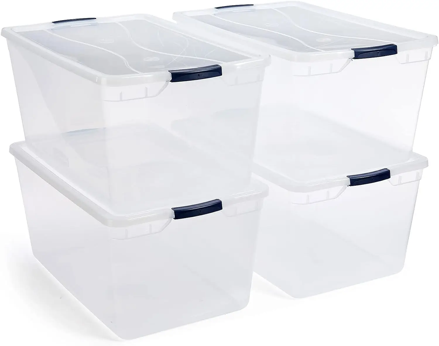 Rubbermaid under-bed wheeled storage box, 68 Qt, 2 per pack, plastic  container, double hinged lid and sturdy wheels - AliExpress